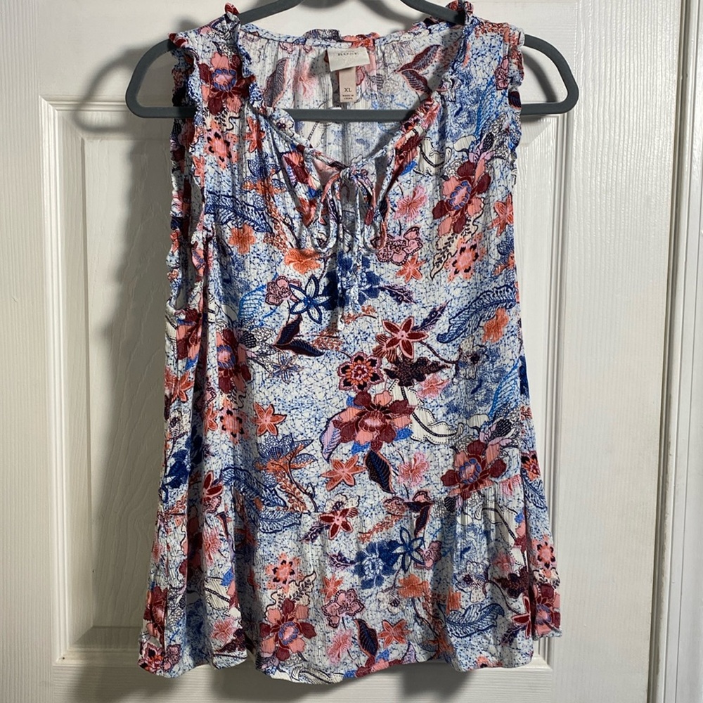 Knox Rose Floral Sleeveless Top XL